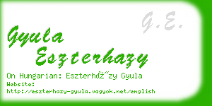 gyula eszterhazy business card